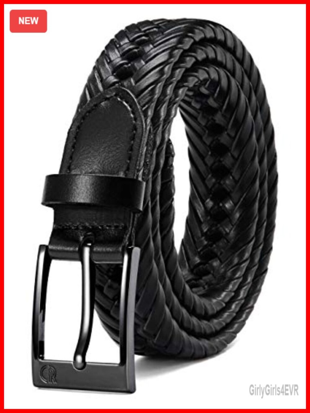 Leather Braided Woven Belt Fully Adjustable Comfort Buckle